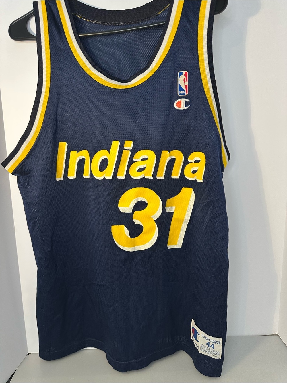 Indiana Reggie Miller #31 Champion Navy Blue Jersey VTG